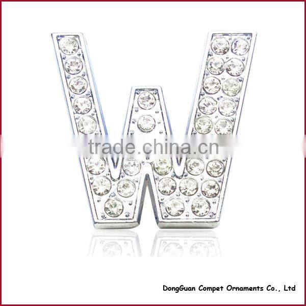 Diy pet Collar Accessories Alloy Alphabets 30mm Full Rhinestone Slide Letters