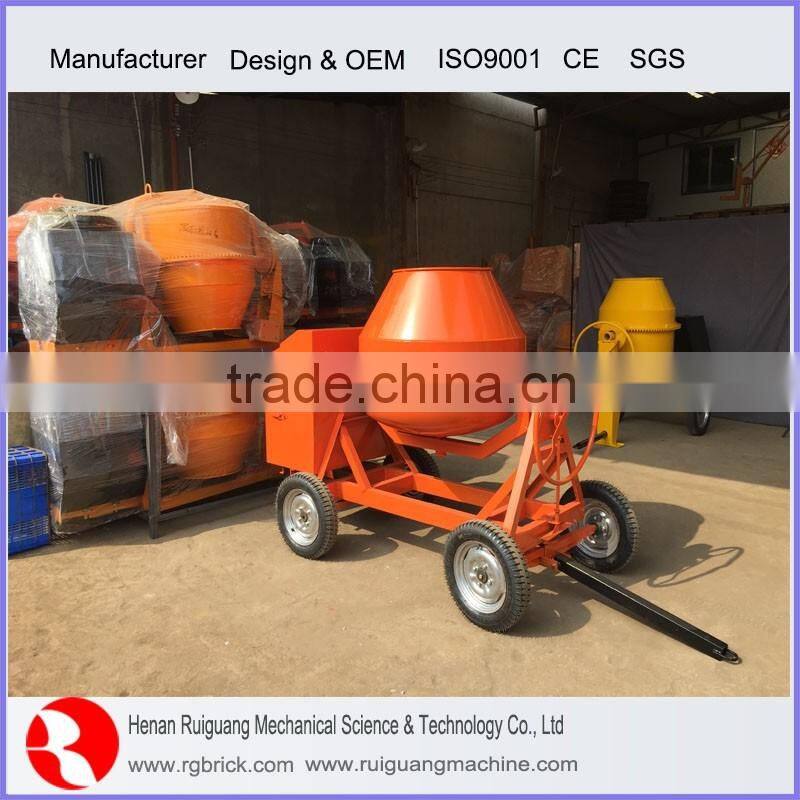 JZC350 portable Concrete Mixer with hydraulic hopper