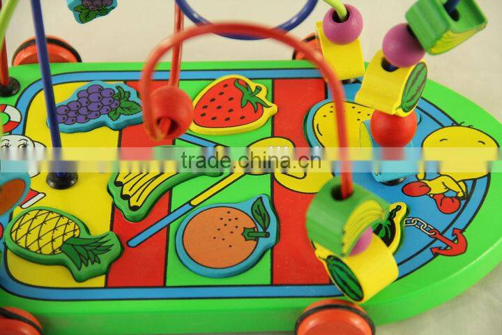 wooden toy boat wooden bead maze toy
