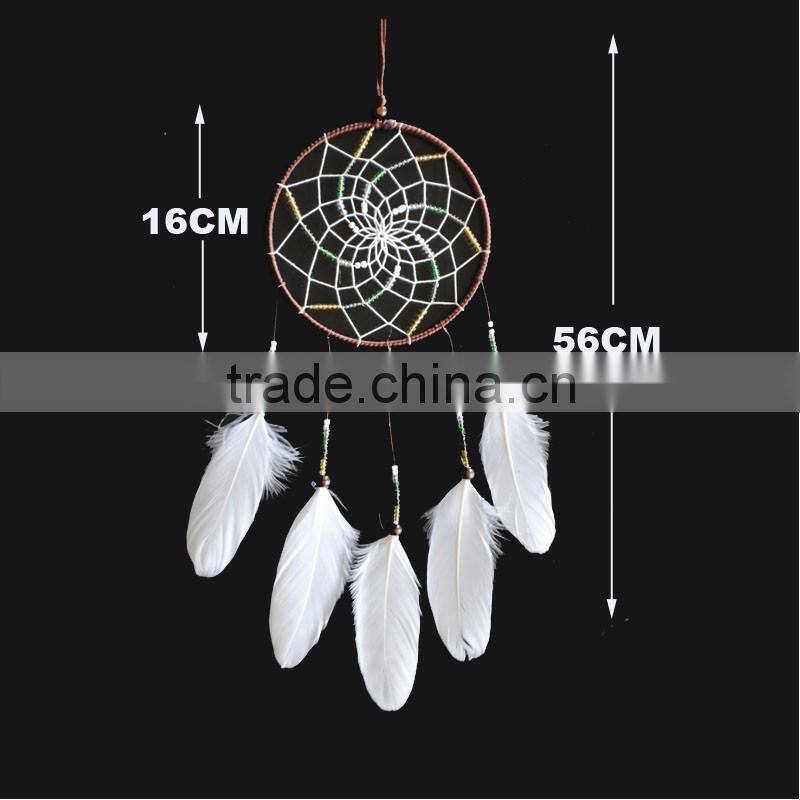 New Style Beads Chicken Feather Fashion Cotton String Dream Catcher DC-051