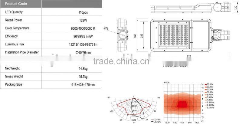UL approved ,MODULAR 120W LED STREET LIGHT BY OSRAM
