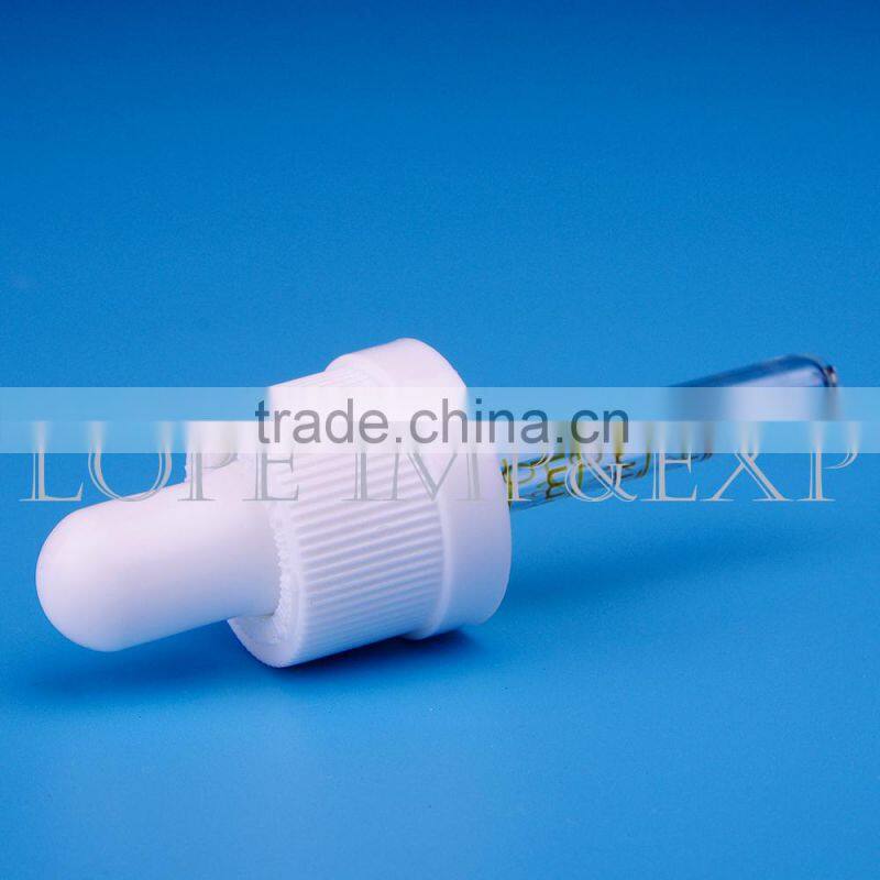 18/410 White Plastic Childproof Dropper with Glass Scaled Pipette
