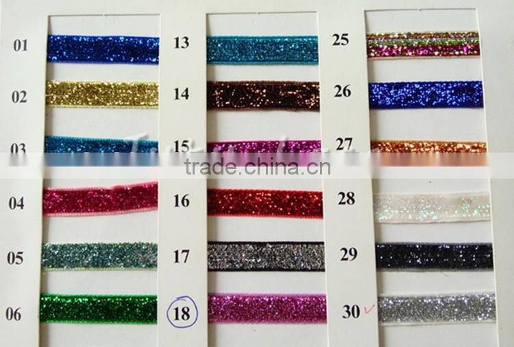 Black gold metallic stripes fold over elastic - 5/8'' Custom Printed FOE Babygirls Headbands elastic by the yard