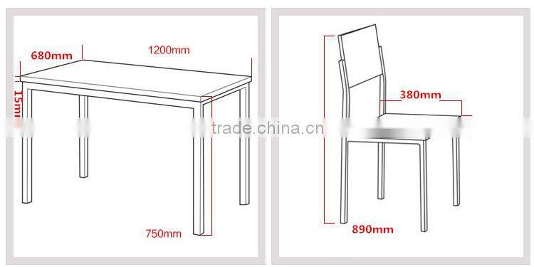 Foshan furniture rectangular mdf green pvc dining table pictures of dining table chair