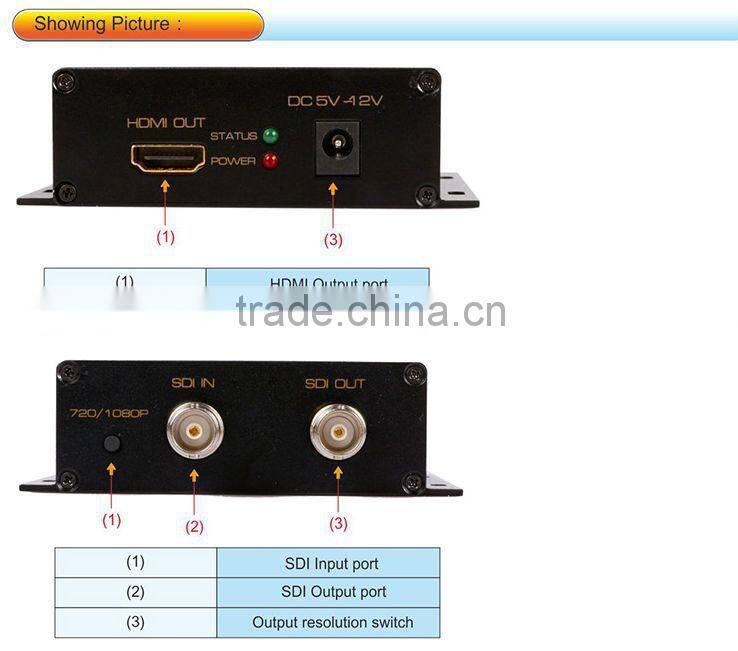 HD-SDI signal splitter 1x2 ,support SD/HD/3G signal