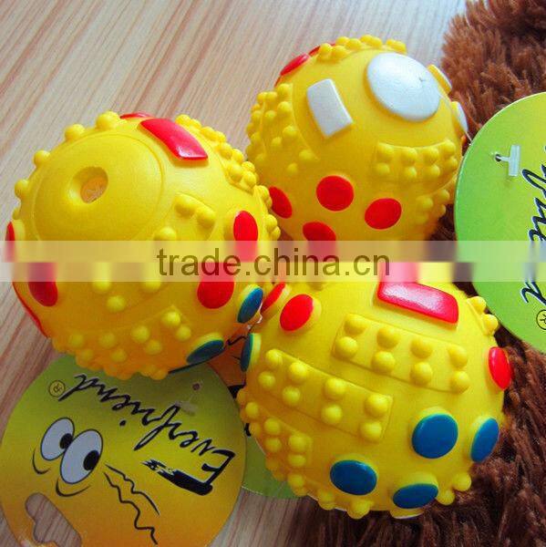 happy pet toys--7.1cm vinyl ball pet toy,chewing toys for dental health