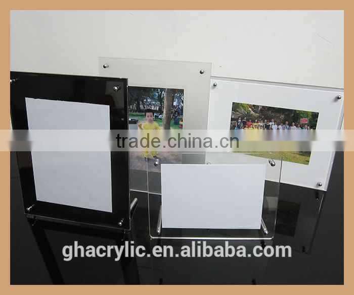 customized free standing acrylic photo frame with advertising nails