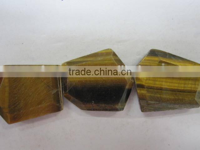 Wholesale Tumbled Flat loose Faceted Gemstone Tiger Eye
