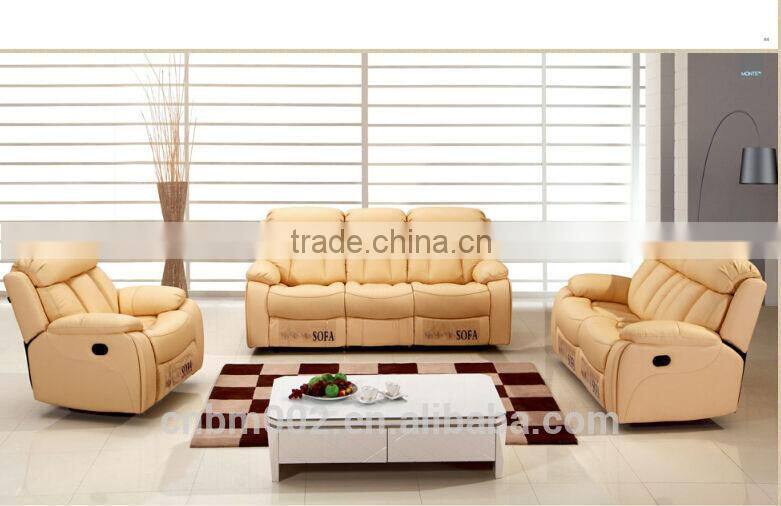 Modern design 3 seater electric recliner chair real leather and PU material