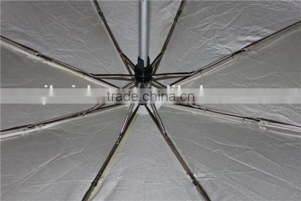 wholesale 3 folding umbrella,3 fold up umbrella,uv protection silver sun umbrella