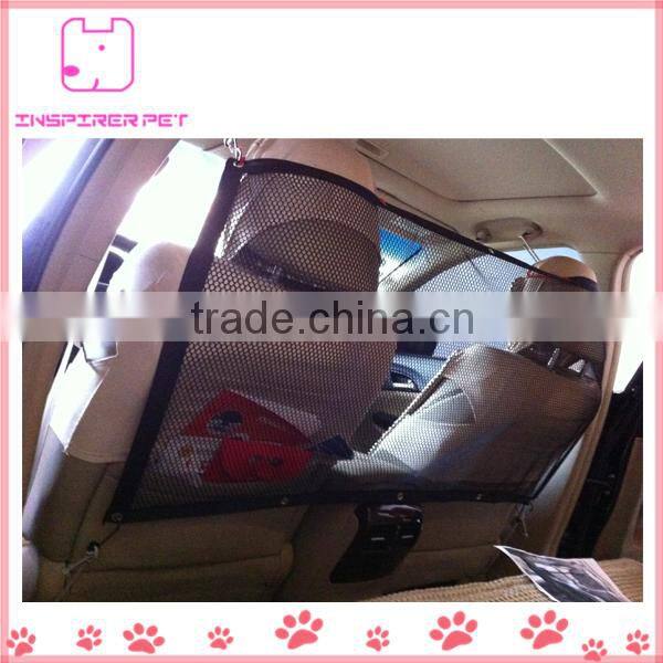 Front Seat Net Pet Barrier - Large Block Area & Metal Poles At the Top Against Pet Pushes
