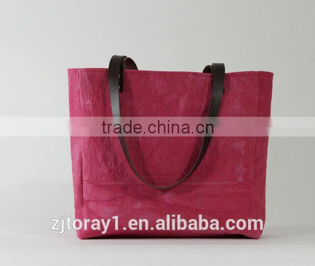 Leather Canvas Bag In Shopping Bag Beach Bag Handbag