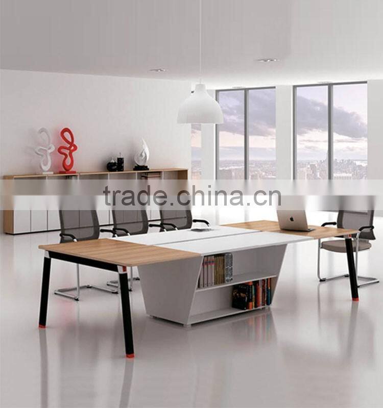 Fashion Melamine Panel Steel Legs Modern Conference Table