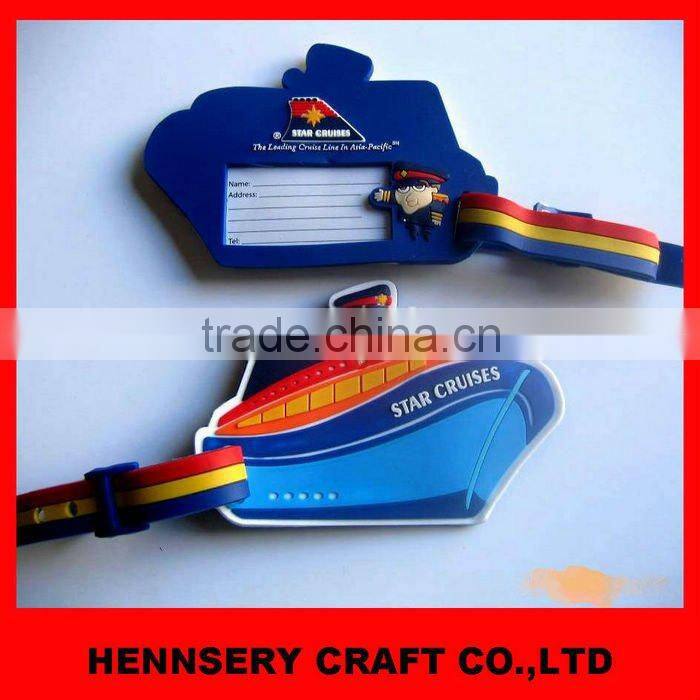 Fashion 3D Soft custom Pvc bag Tag