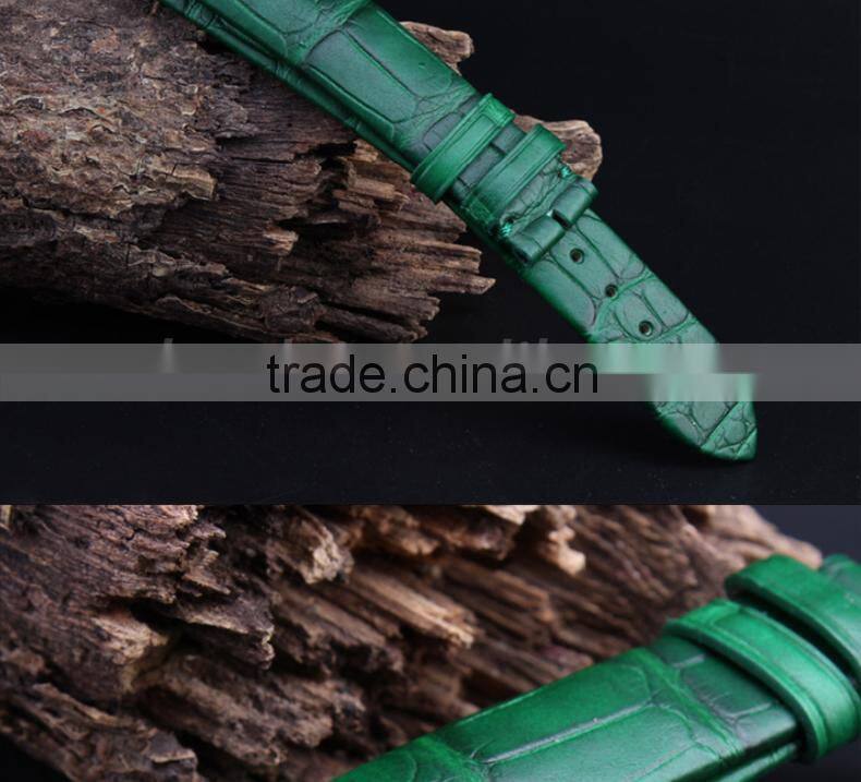 15|18mm high quality genuine alligator leather Watch Strap Wholesale 3PCS