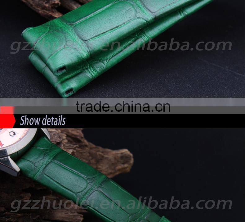 15|18mm high quality genuine alligator leather Watch Strap Wholesale 3PCS