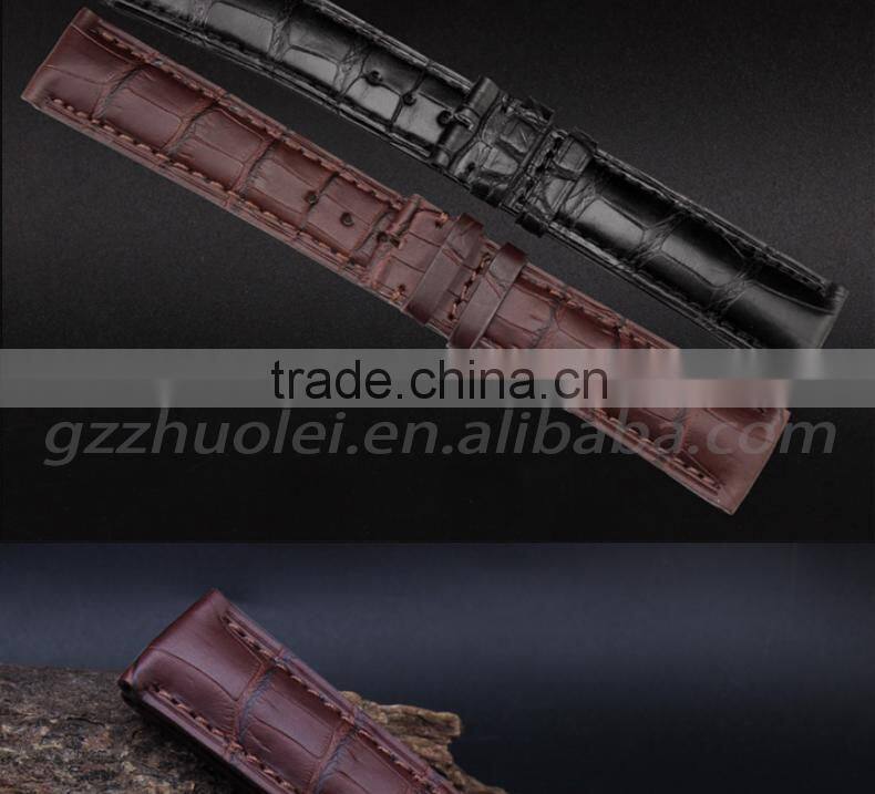 Hot fashion Factory Price custom logo accepted Customized Genuine crocodile leather watch strap 20mm 22mm