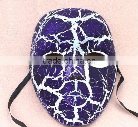 wholesale mardi gras full face crack mask in black blue red