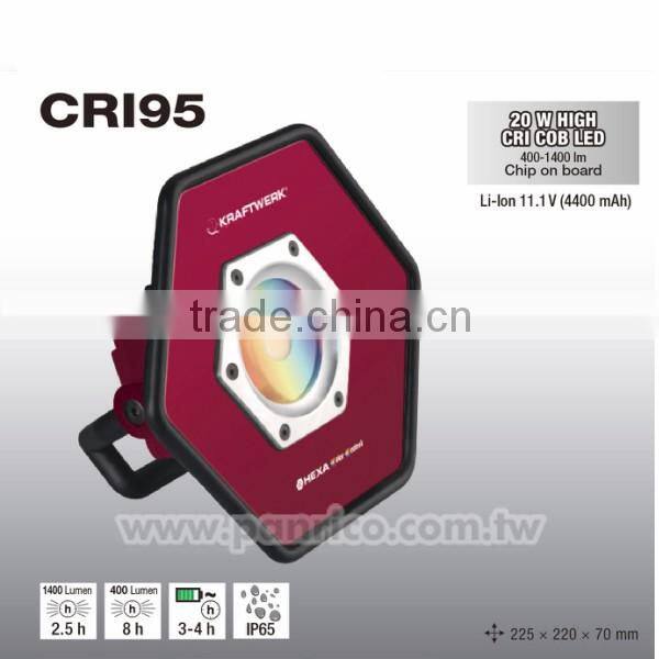 Kraftwerk Cordless Color Control 20W HIGH CRI COB-LED work lamp Spotlight