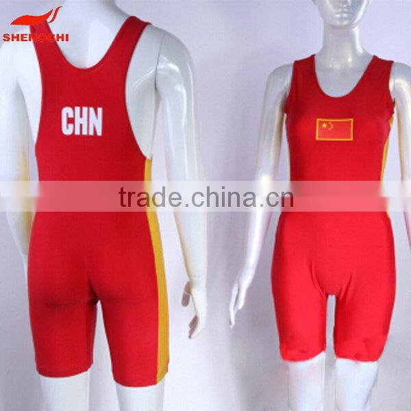 supplier100% polyester fitness women wrestling costume