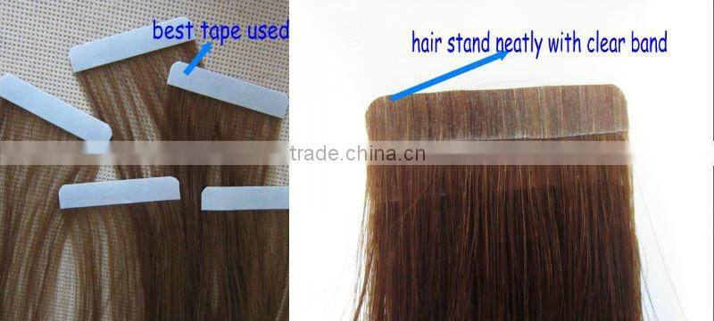 New using Double Tape Hair Extension,tape hair used with machine weft together