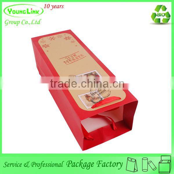 High-end colorful printing christmas gift bag for champagne