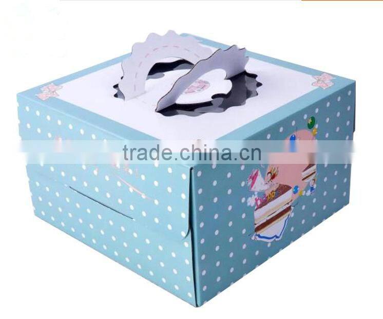 wedding paper cake box with handle,food packaging box,cupcake box