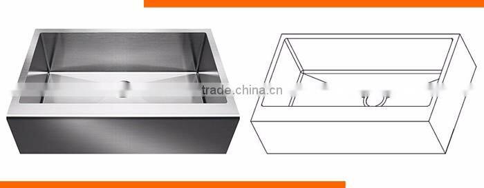 Commercial kitchen accessories small size hand washing single straight ss apron sink