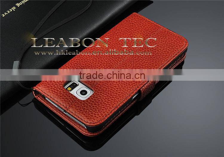 For s6 edge leather case, For Samsung Galaxy S6 edge cowhide genuine leather case, For Galaxy S6 leather Case