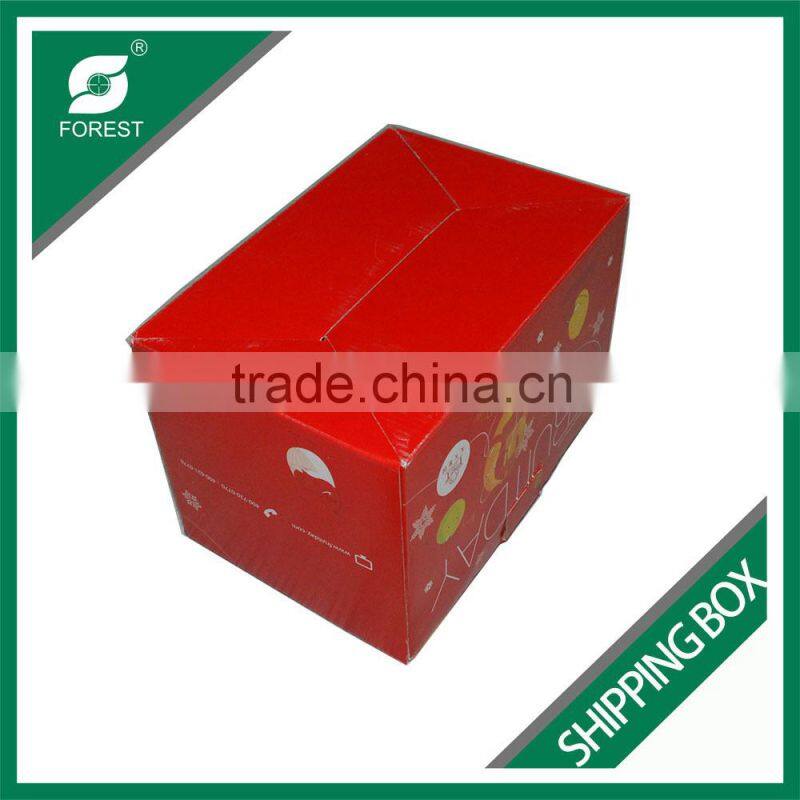 CORRUGATED FRUIT SHIPPING BOX FULL PRINTING SHIPPING BOX WITH PLASTIC HANDLE FOR PACKING FRESH FRUIT