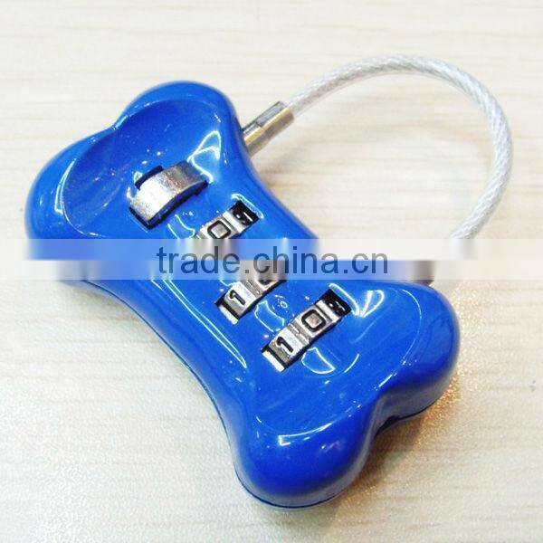Popular style bone type security combination lock of diverse colors
