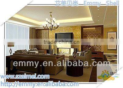 Brick yellow mother of pearl mosaic gold shell mosaic wall tile