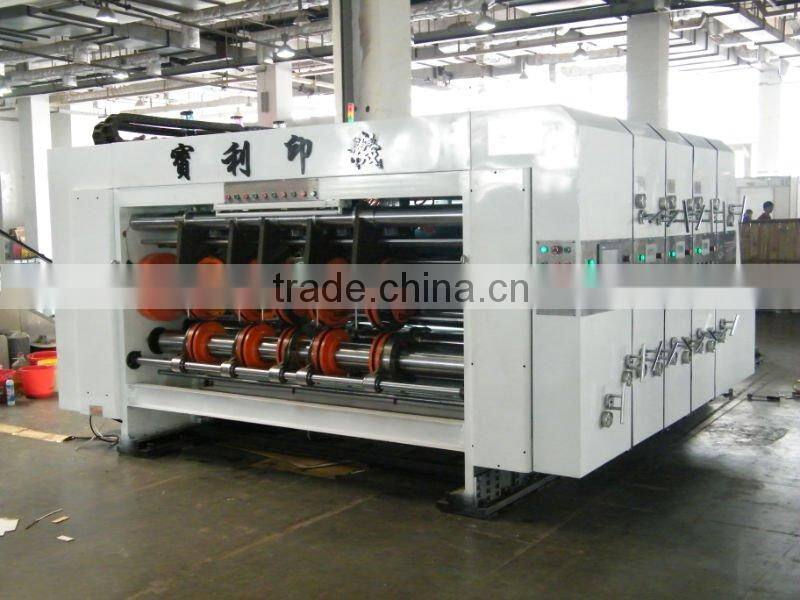 Advanced technology multi color automatic corrugated cardboard flexo printing & slotting & die cutting machine