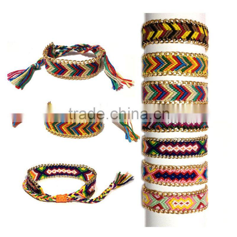 Handmade Multi-Colour DIY Geneva knotted cotton watch band Braided Chram watch strap