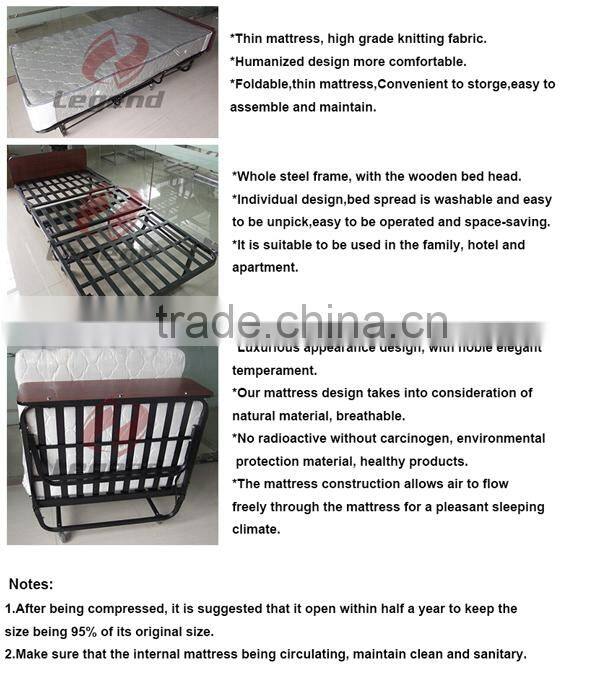 Portable white steel tube and pipe sleeper folding rollaway bed