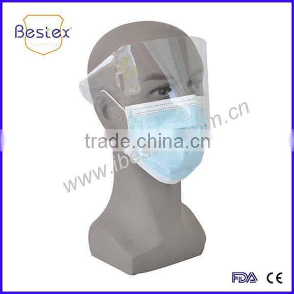Disposable Earloop Face Mask With Shield for eye protection