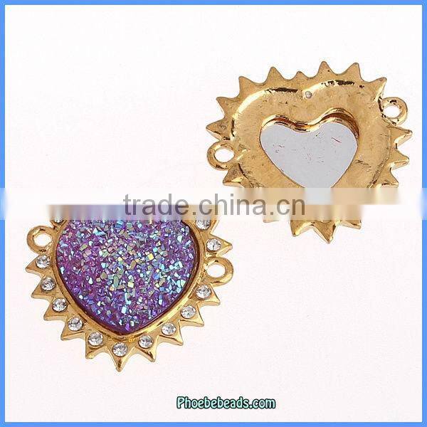 Wholesale Heart Shape Rhinestone Jewelry Findings And Components OMC-044D