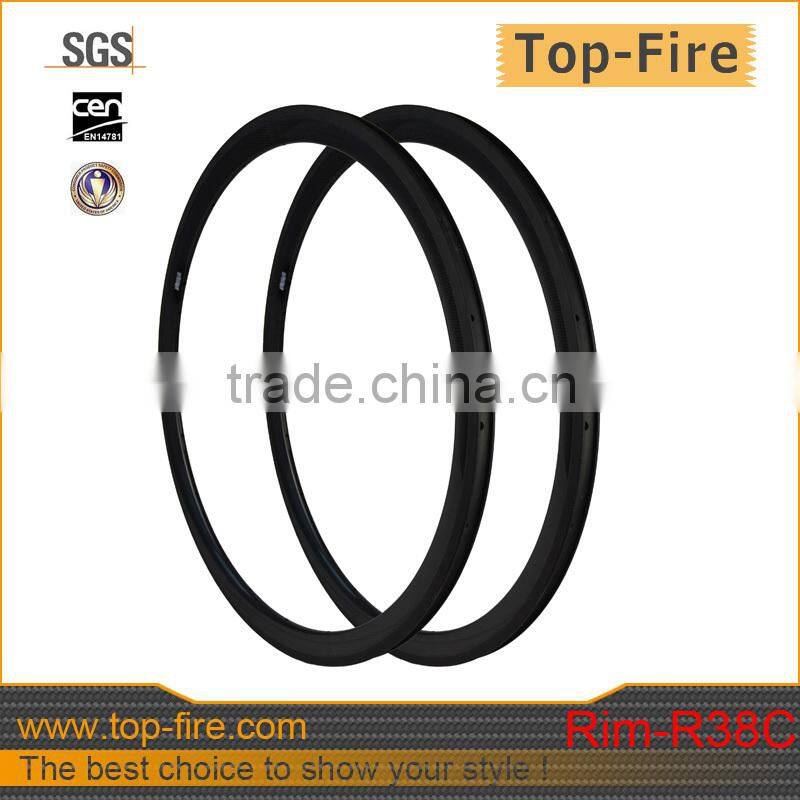 Super light weight 700C clincher road carbon rims Rim-R38C for sale