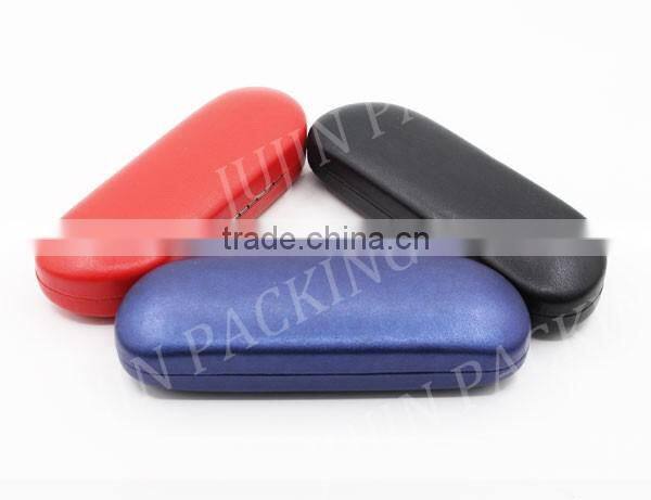 Shiny leather wrapped mixed color durable metal case for glasses