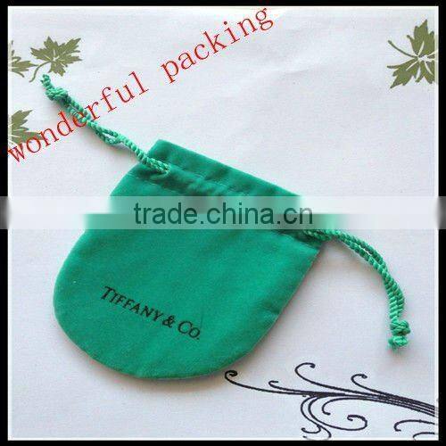 velvet jewelry bag with logo printed