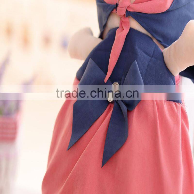 55cm beautiful customized beige stuffed plush Phil doll backpack with color-assorted windbreak& hood