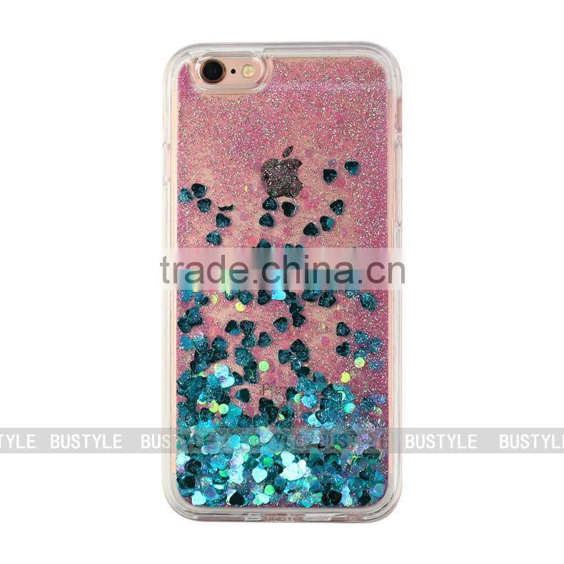 Custom Transparent Liquid Glitter Case for iPhone for Samsung Mobile Phone Cover