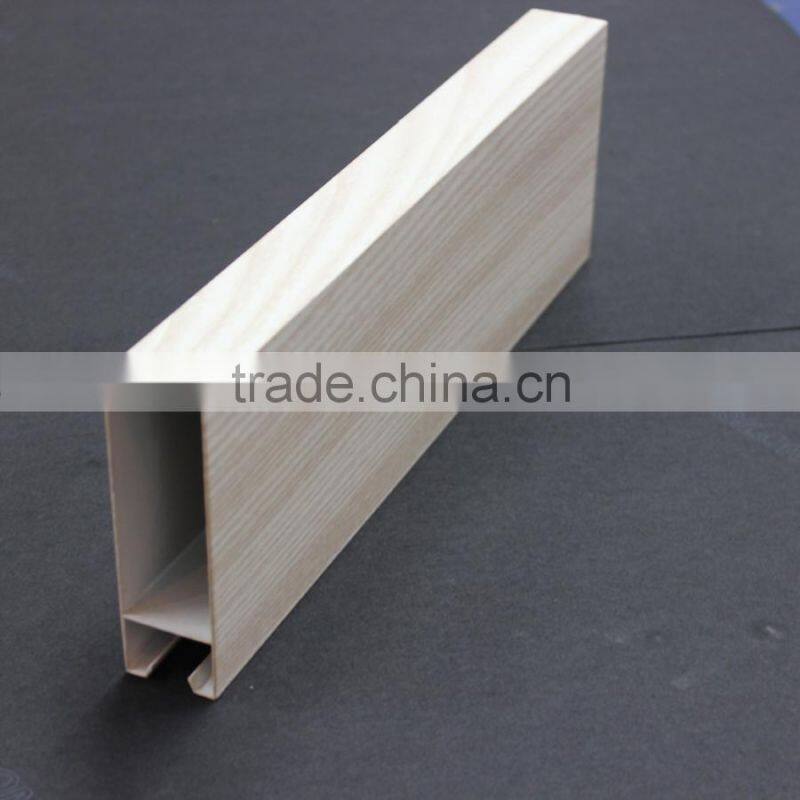 Simple Wood Grain Metal Suspend Slat Ceiling Aluminum Square Tube Screen Ceiling tiles