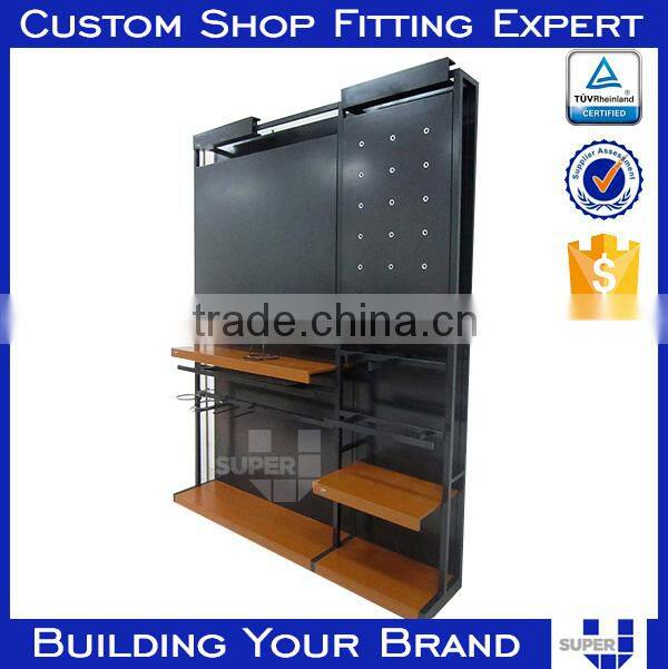 shoe-store-design wall shoe display ideas wooden showcase