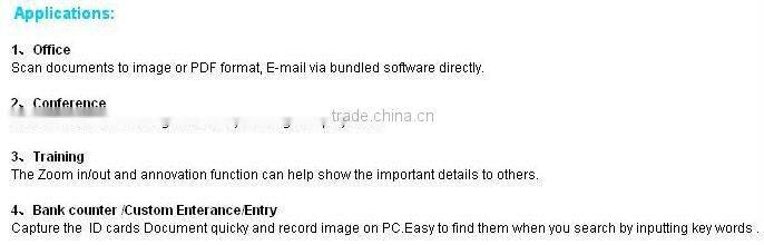 USB powered document scanner and flex arm A3 capture size document camera