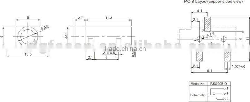 3.5mm phone jack PJ3020B