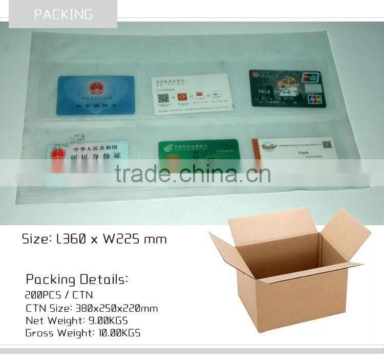 Eco-friendly Frosted PVC Card Holder Foldable 6 Pockets Card Bag