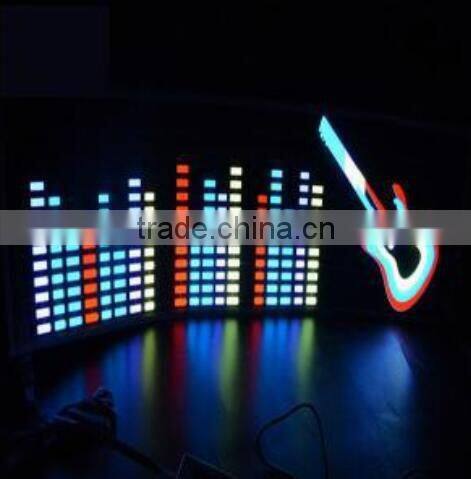 Electroluminescent illuminated car equalizer 4D Car Carbon Fiber Vinyl Film El Flashing Car Sticker for Dacing
