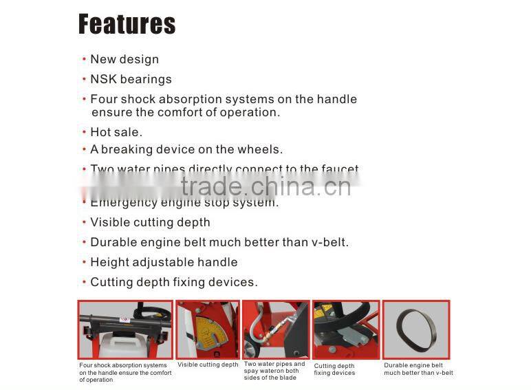 gasoline powered road used hand held concrete cutting saw