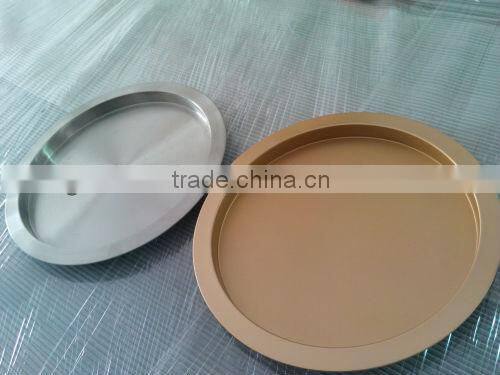 Round shape stainless steel tray, metal serving plates